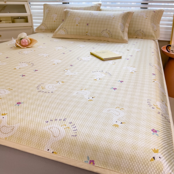 91家纺网 家纺一手货源 找家纺 （总）布卢姆床垫2025新款A类数码印花冰藤席夏凉席--床笠款