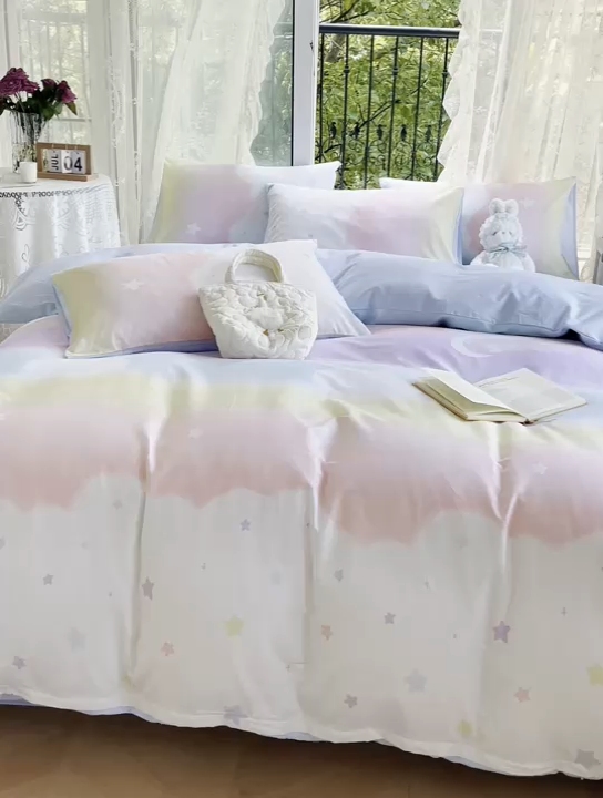 91家纺网 家纺一手货源 找家纺 （总）琪格格 2025春夏新款全棉纯棉40S13372小清新四件套