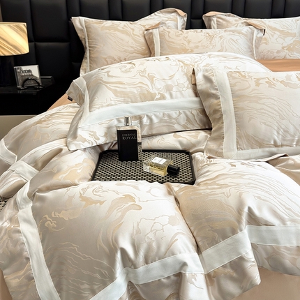 乔利·卡沃 2025新品床上用品高端A类100支天丝棉贡缎提花四件套全棉纯棉长绒棉夏季轻奢真丝全工艺 南溪-莉娅金