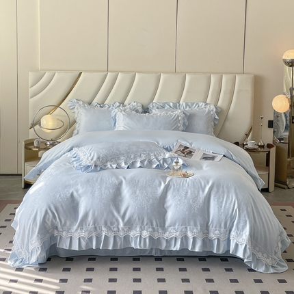 91家纺网 家纺一手货源 找家纺 （总）2025新款水洗天丝提花四件套-梦洛伊（床盖加20）