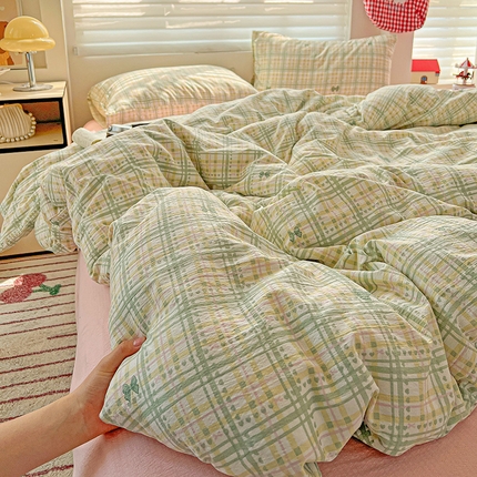 91家纺网 家纺一手货源 找家纺 （总）名品家纺 2025新款云感皱皱双层纱四件套