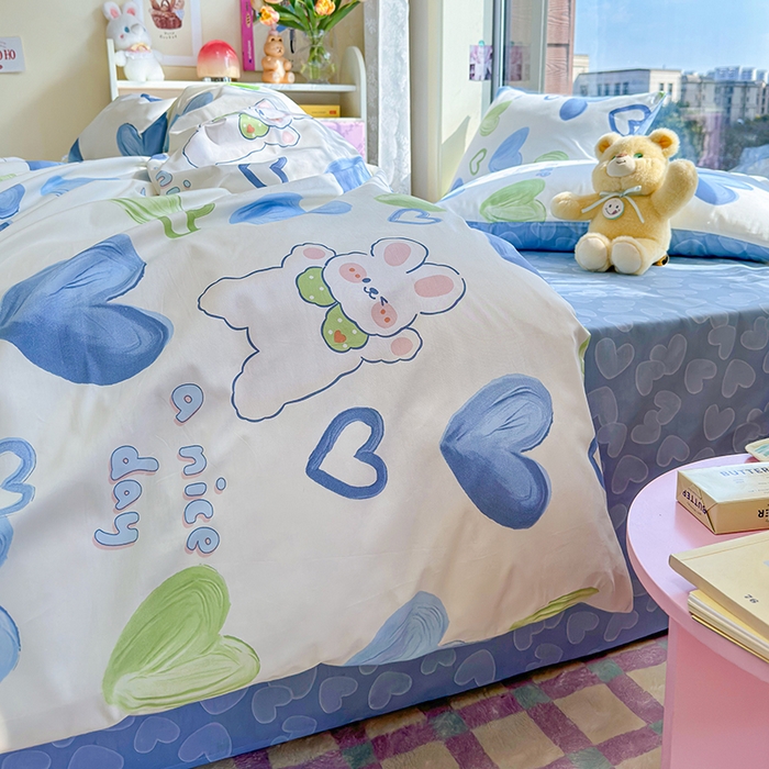 91家纺网 家纺一手货源 找家纺 （总）琪格格 2025春夏新款全棉纯棉40S13372小清新四件套