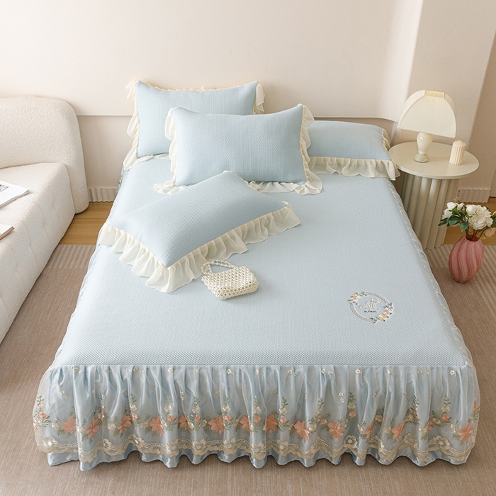 91家纺网 家纺一手货源 找家纺 好儿喜家纺  2025新款海洋丝凉感夏被四件套（此款控价所有尺寸（劵后）利润不得低于50元） 浅蓝 