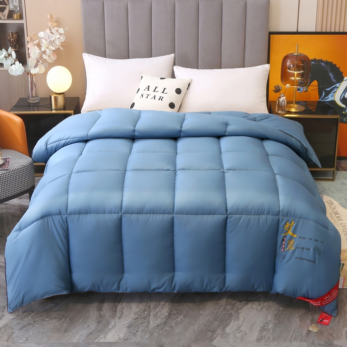 91家纺网 家纺一手货源 找家纺 妙赞2025新款水洗真丝艾草艾绒羽丝棉被被子被芯 蓝色