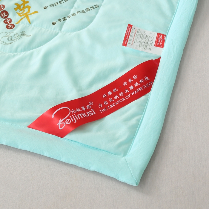 91家纺网 家纺一手货源 找家纺 妙赞2025新款水洗艾草夏被夏凉被空调被 浅绿