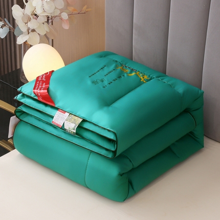 妙赞2025新款水洗真丝艾草艾绒羽丝棉被被子被芯 绿色