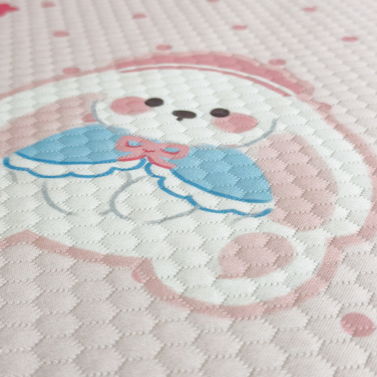 91家纺网 家纺一手货源 找家纺 席世家 2025新款印花豆豆多功能垫 粉色乐园