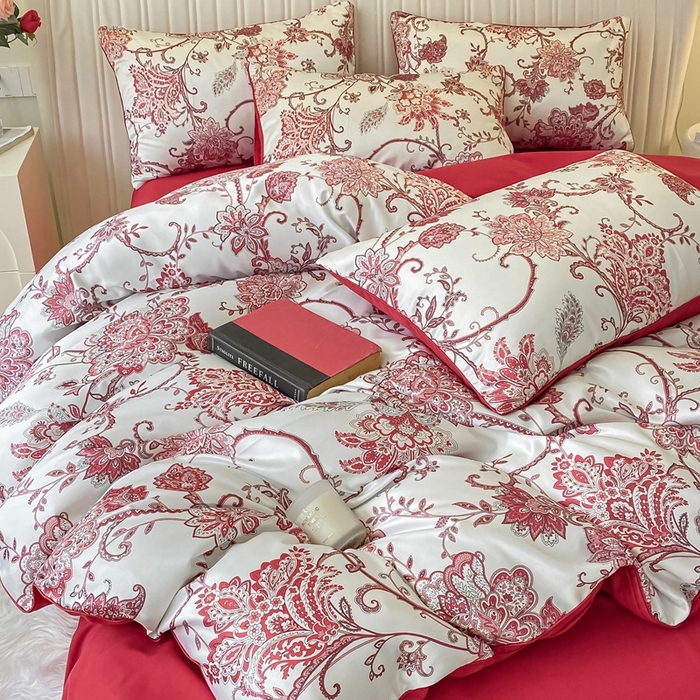 91家纺网 家纺一手货源 找家纺 用心 2022新款数码印花婚庆四件套