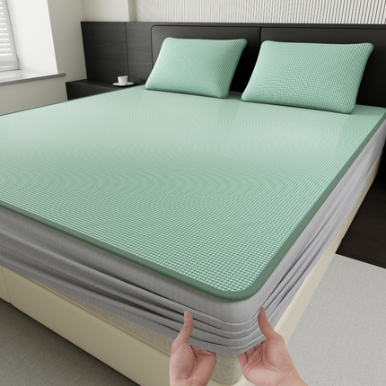 91家纺网 家纺一手货源 找家纺 （总）源舍家纺 2025新款冰丝提花千鸟格冰丝席凉席席子冰丝席凉席系列