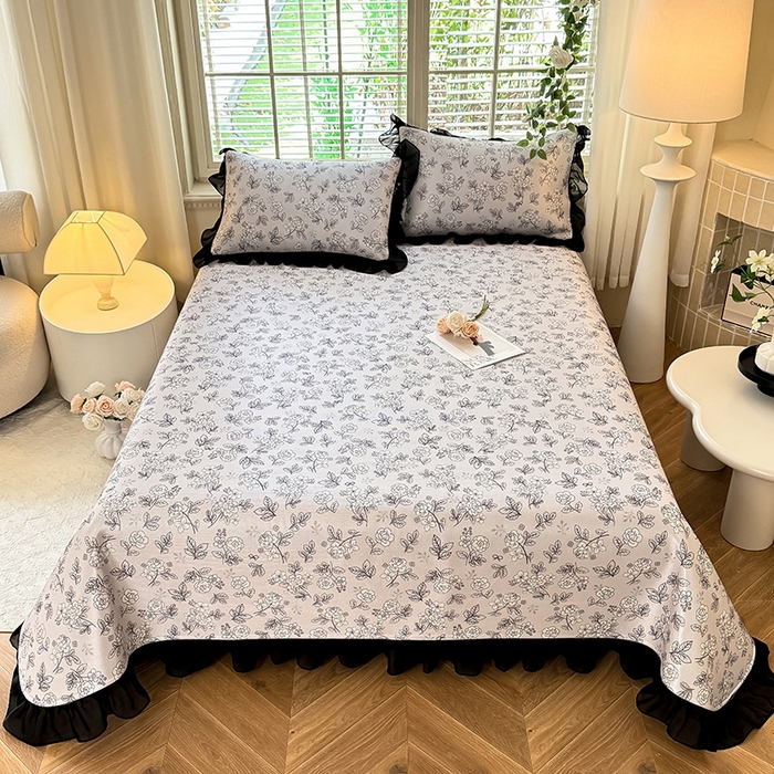 91家纺网 家纺一手货源 找家纺 大麦家纺 2025新款碳光冰丝软凉席夏被四件套-床盖款