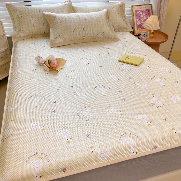 91家纺网 家纺一手货源 找家纺 （总）布卢姆床垫2025新款A类数码印花冰藤席夏凉席--床笠款