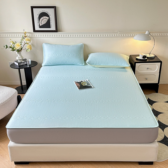 91家纺网 家纺一手货源 找家纺 布卢姆床垫2025新款A类PE乙纶冰豆豆床笠款凉席 雪花