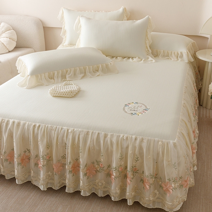 91家纺网 家纺一手货源 找家纺 好儿喜家纺  2025新款海洋丝凉感夏被四件套（此款控价所有尺寸（劵后）利润不得低于50元） 奶白