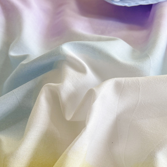 91家纺网 家纺一手货源 找家纺 琪格格 2025春夏新款全棉纯棉40S13372小清新四件套 彩霞