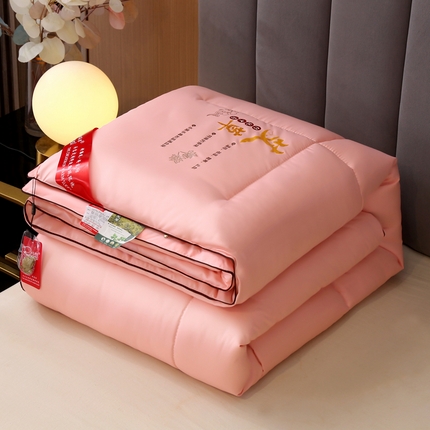 妙赞2025新款水洗真丝艾草艾绒羽丝棉被被子被芯 粉色