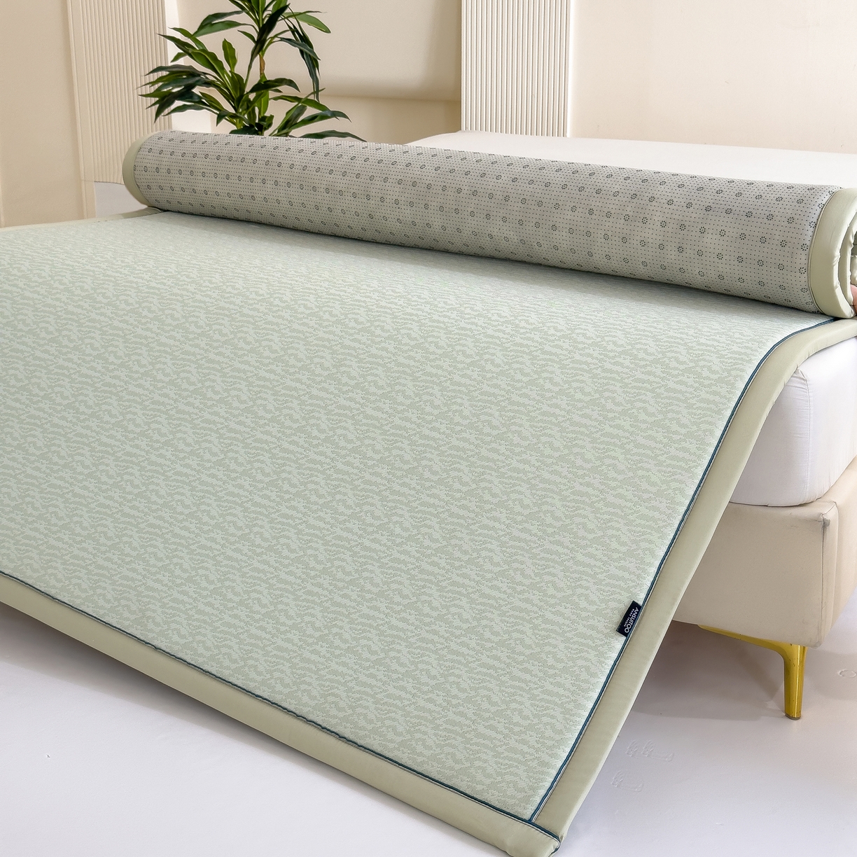 91家纺网 家纺一手货源 找家纺 席世家 2025新款凉感肌理多功能垫 肌理-绿