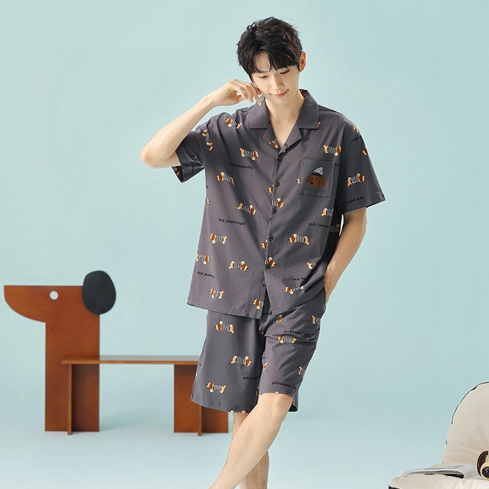 91家纺网 家纺一手货源 找家纺 （总）妍景家居生活馆2025新款男士满印腊肠狗-5E5151