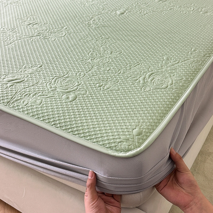 91家纺网 家纺一手货源 找家纺 布卢姆床垫2025新款A类PE乙纶冰豆豆床笠款凉席 玫瑰花园