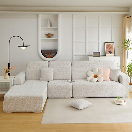 91家纺网 家纺一手货源 找家纺 （总）丝绮鹿 2025新款竹节雪尼尔沙发套松紧款（贵妃图）