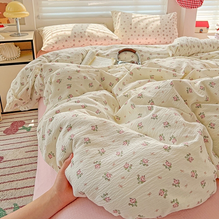 91家纺网 家纺一手货源 找家纺 （总）名品家纺 2025新款云感皱皱双层纱四件套