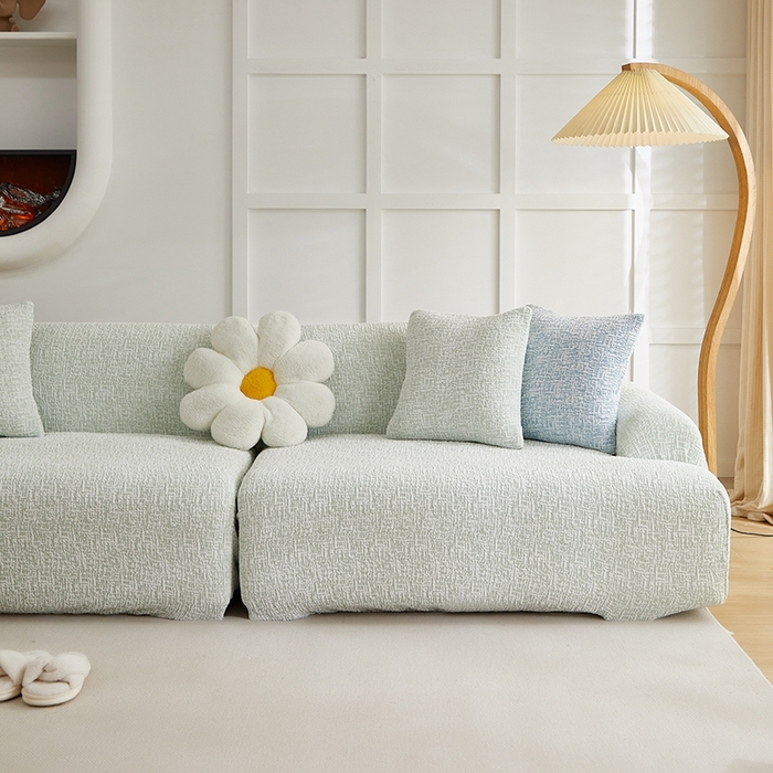 91家纺网 家纺一手货源 找家纺 （总）丝绮鹿 2025新款竹节雪尼尔沙发套松紧款（大三人图） 