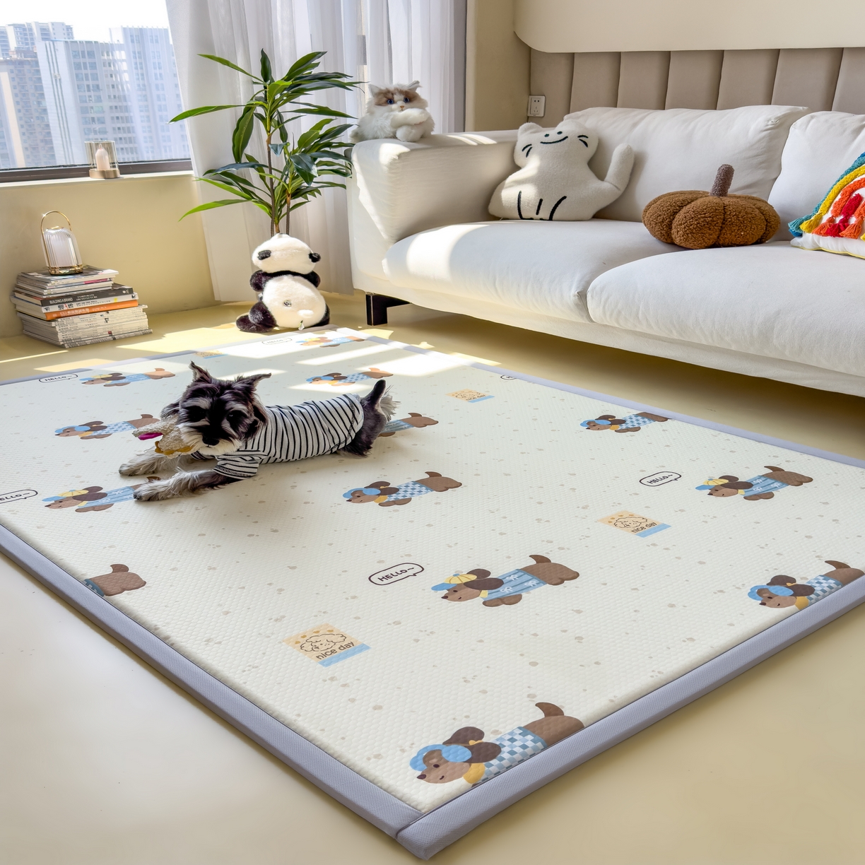 91家纺网 家纺一手货源 找家纺 （总）席世家 2025新款印花豆豆多功能地垫凉席垫