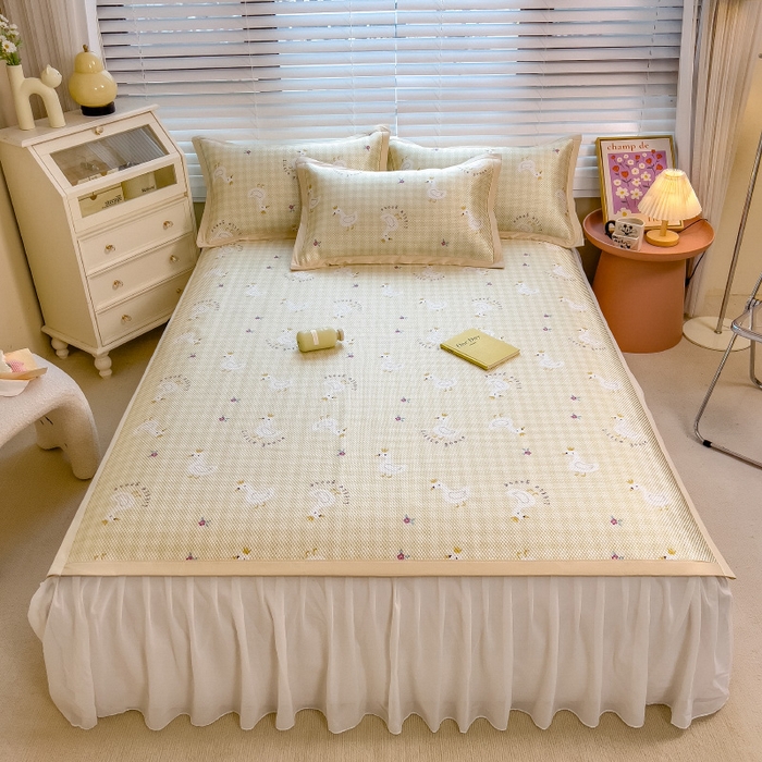 91家纺网 家纺一手货源 找家纺 布卢姆床垫2025新款A类数码印花冰藤席夏凉席--床席款 皇冠鸭