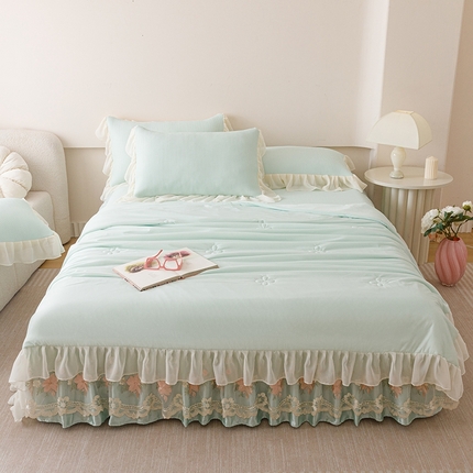 好儿喜家纺  2025新款海洋丝凉感夏被四件套（此款控价所有尺寸（劵后）利润不得低于50元） 浅绿 