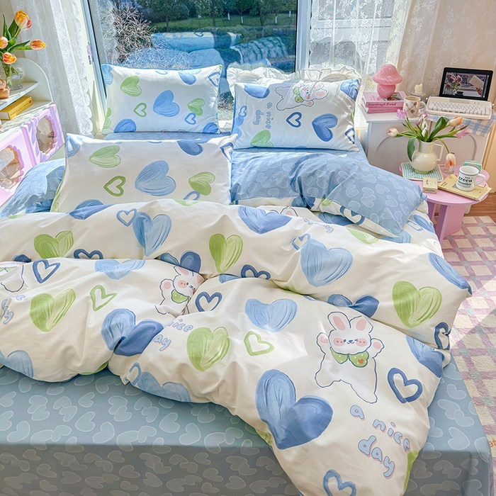 91家纺网 家纺一手货源 找家纺 （总）琪格格 2025春夏新款全棉纯棉40S13372小清新四件套