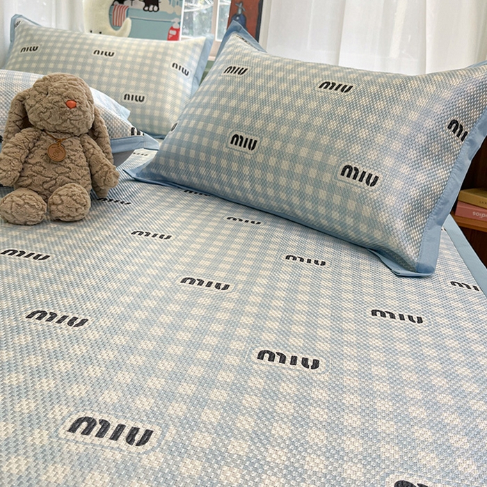 91家纺网 家纺一手货源 找家纺 布卢姆床垫2025新款A类数码印花冰藤席夏凉席--床席款 蓝miu