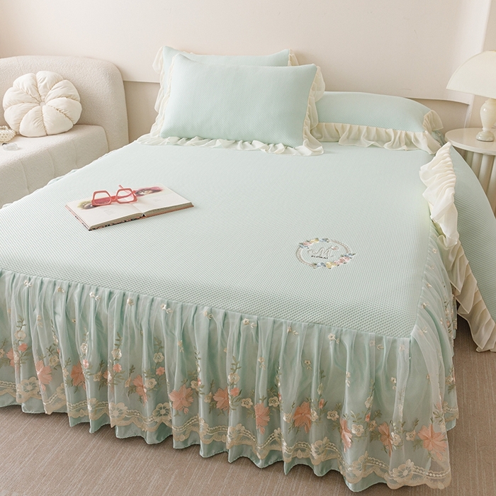 91家纺网 家纺一手货源 找家纺 好儿喜家纺  2025新款海洋丝凉感夏被四件套（此款控价所有尺寸（劵后）利润不得低于50元） 浅绿 