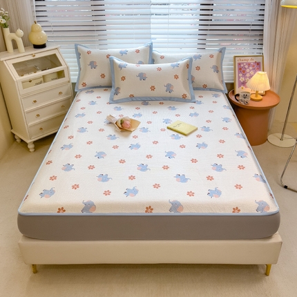 91家纺网 家纺一手货源 找家纺 （总）布卢姆床垫2025新款A类数码印花冰藤席夏凉席--床笠款