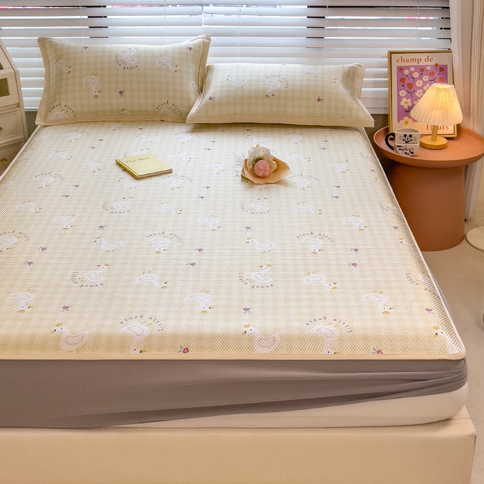 91家纺网 家纺一手货源 找家纺 （总）布卢姆床垫2025新款A类数码印花冰藤席夏凉席--床笠款