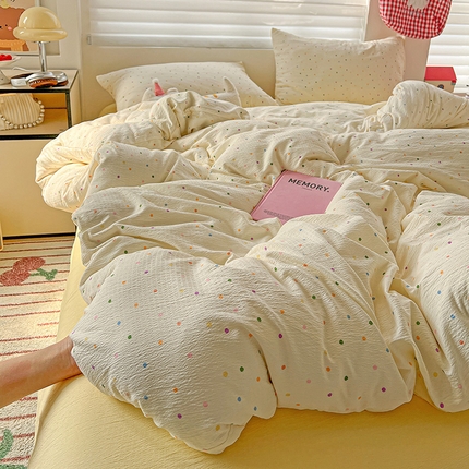 91家纺网 家纺一手货源 找家纺 （总）名品家纺 2025新款云感皱皱双层纱四件套