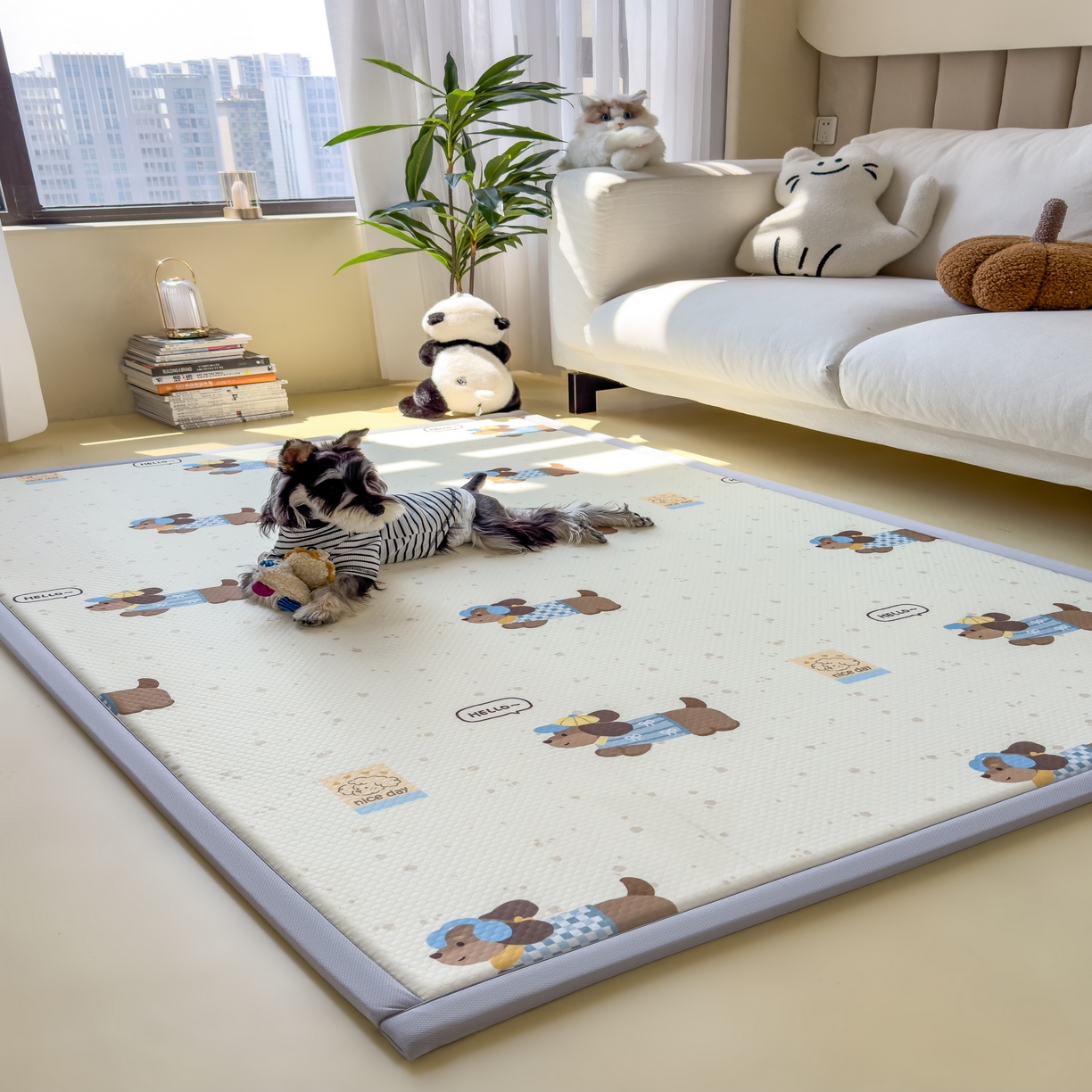 91家纺网 家纺一手货源 找家纺 （总）席世家 2025新款印花豆豆多功能地垫凉席垫