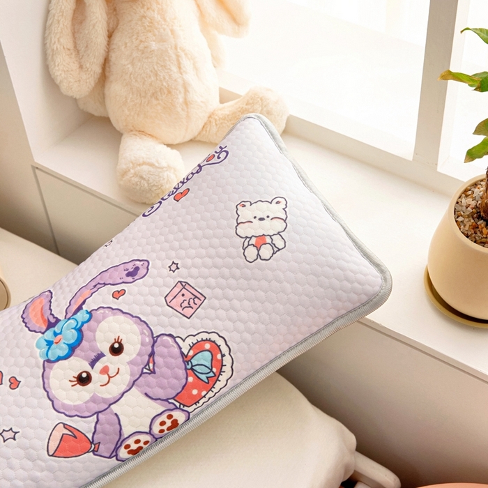 91家纺网 家纺一手货源 找家纺 富馨莱 2025新款儿童冰丝豆豆枕套 兔兔-紫