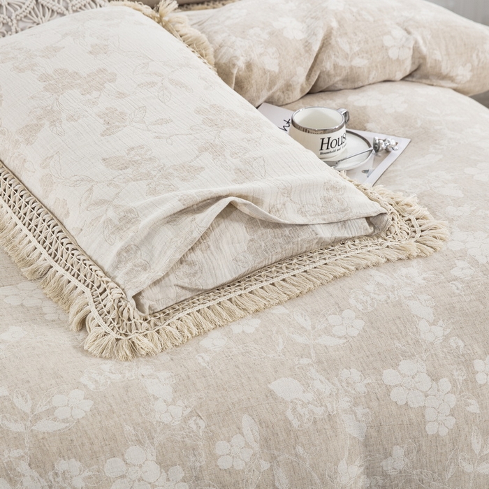 91家纺网 家纺一手货源 找家纺 （总）鲁爱家纺供货 2025新款棉麻流苏款四件套