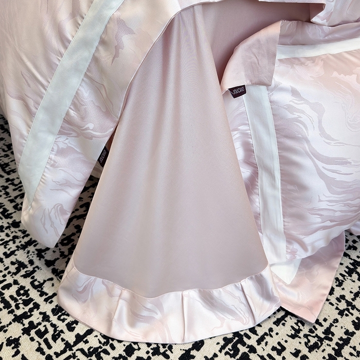 91家纺网 家纺一手货源 找家纺 2025新品床上用品高端A类100支天丝棉贡缎提花四件套全棉纯棉长绒棉夏季轻奢真丝全工艺 南溪-伊莎粉