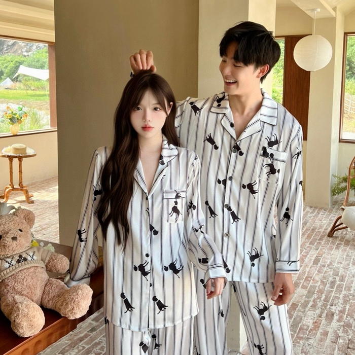 91家纺网 家纺一手货源 找家纺 （总）妍景家居生活馆  2025新款冰雪丝情侣款条纹豹子款