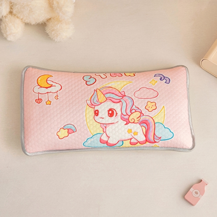 91家纺网 家纺一手货源 找家纺 富馨莱 2025新款儿童冰丝豆豆枕套 彩虹小马