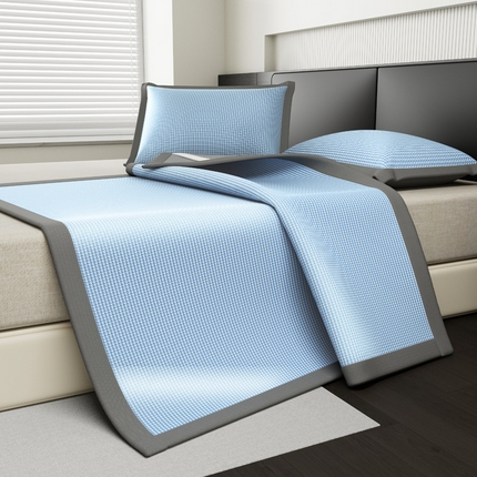 91家纺网 家纺一手货源 找家纺 （总）源舍家纺 2025新款冰丝提花千鸟格冰丝席凉席席子冰丝席凉席系列