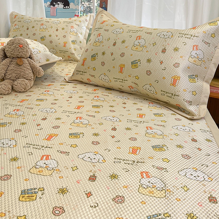 91家纺网 家纺一手货源 找家纺 布卢姆床垫2025新款A类数码印花冰藤席夏凉席--床席款 爆米花