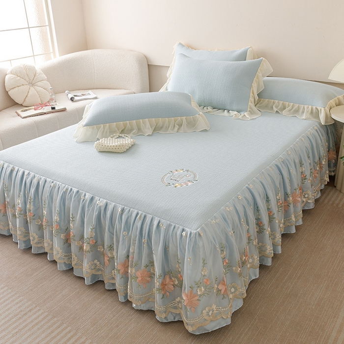 91家纺网 家纺一手货源 找家纺 好儿喜家纺  2025新款海洋丝凉感夏被四件套（此款控价所有尺寸（劵后）利润不得低于50元） 浅蓝 