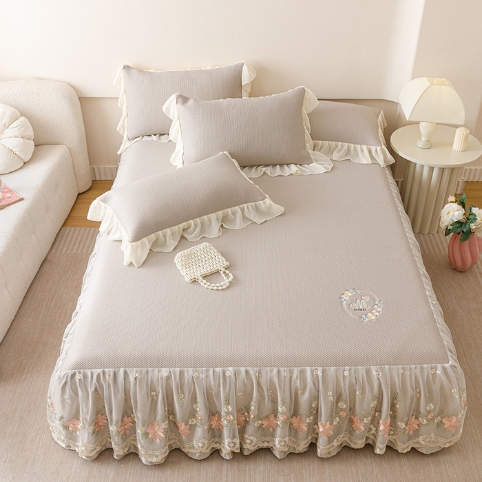 91家纺网 家纺一手货源 找家纺 好儿喜家纺  2025新款海洋丝凉感夏被四件套（此款控价所有尺寸（劵后）利润不得低于50元） 咖 