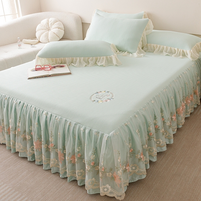 91家纺网 家纺一手货源 找家纺 好儿喜家纺  2025新款海洋丝凉感夏被四件套（此款控价所有尺寸（劵后）利润不得低于50元） 浅绿 