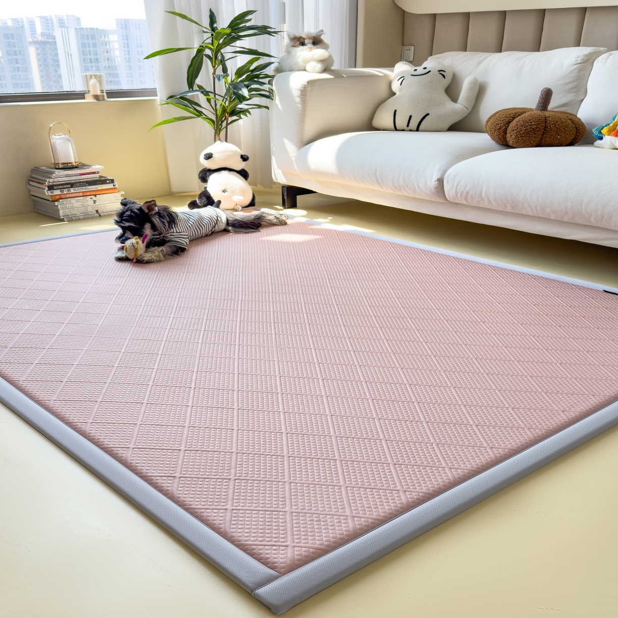 91家纺网 家纺一手货源 找家纺 （总）席世家 2025新款凉感豆豆多功能地垫凉席垫