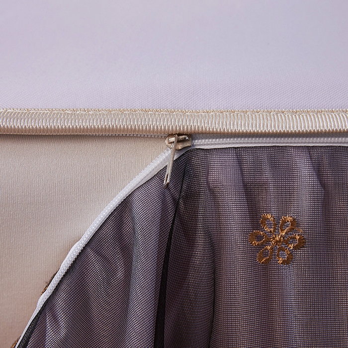 91家纺网 家纺一手货源 找家纺 情恒家纺 2025新款纯色可拆卸PE海洋丝床裙席三件套 优雅紫