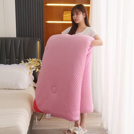 妙赞2025新款5D双面绒豆豆被被子被芯 粉色