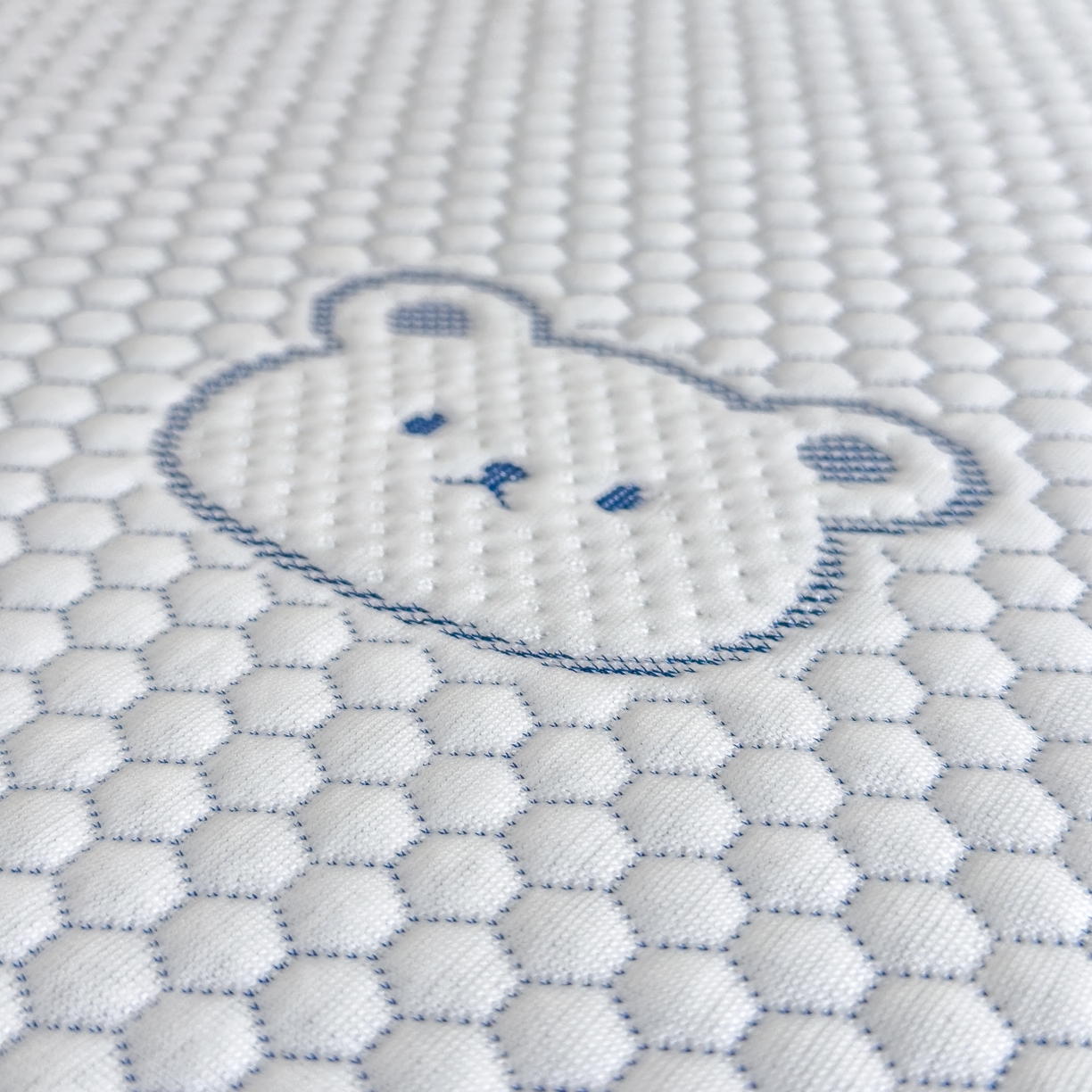 91家纺网 家纺一手货源 找家纺 席世家 2025新款凉感豆豆多功能垫 小熊-蓝