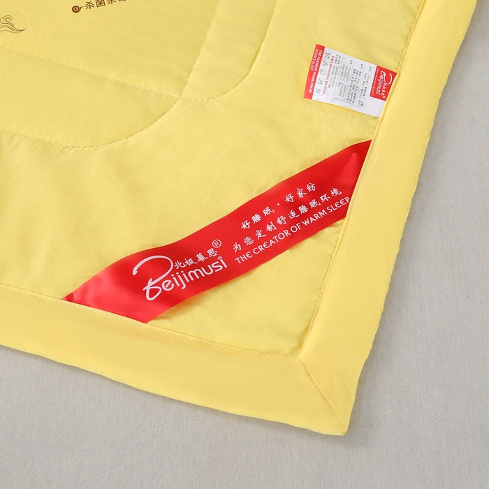 91家纺网 家纺一手货源 找家纺 妙赞2025新款水洗艾草夏被夏凉被空调被 黄色